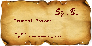 Szuromi Botond névjegykártya